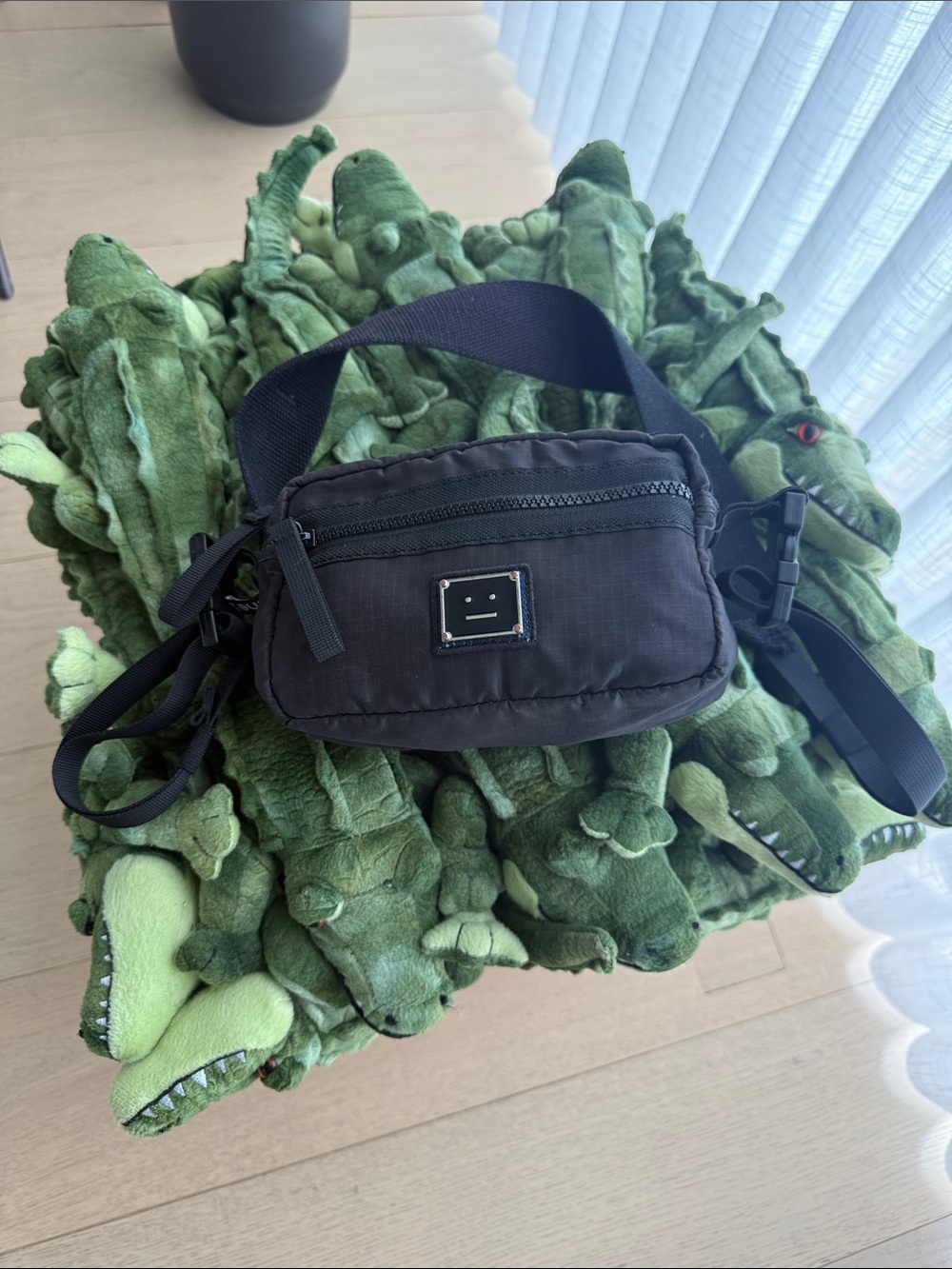 Acne Studios Mini Nylon Crossbody Bag Black